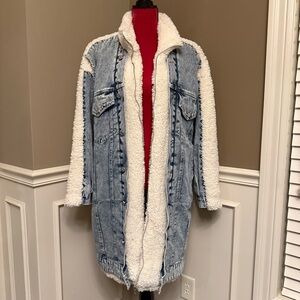 Blank NYC Denim Sherpa-Lined Walking on Clouds Trucker Coat
